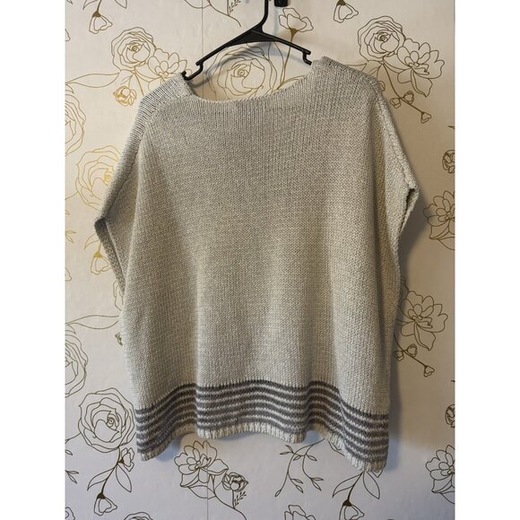 Tommy Bahama Sweater Vest Women Small Glimmering Cove Caftan Top Silver 036 - Picture 5 of 6